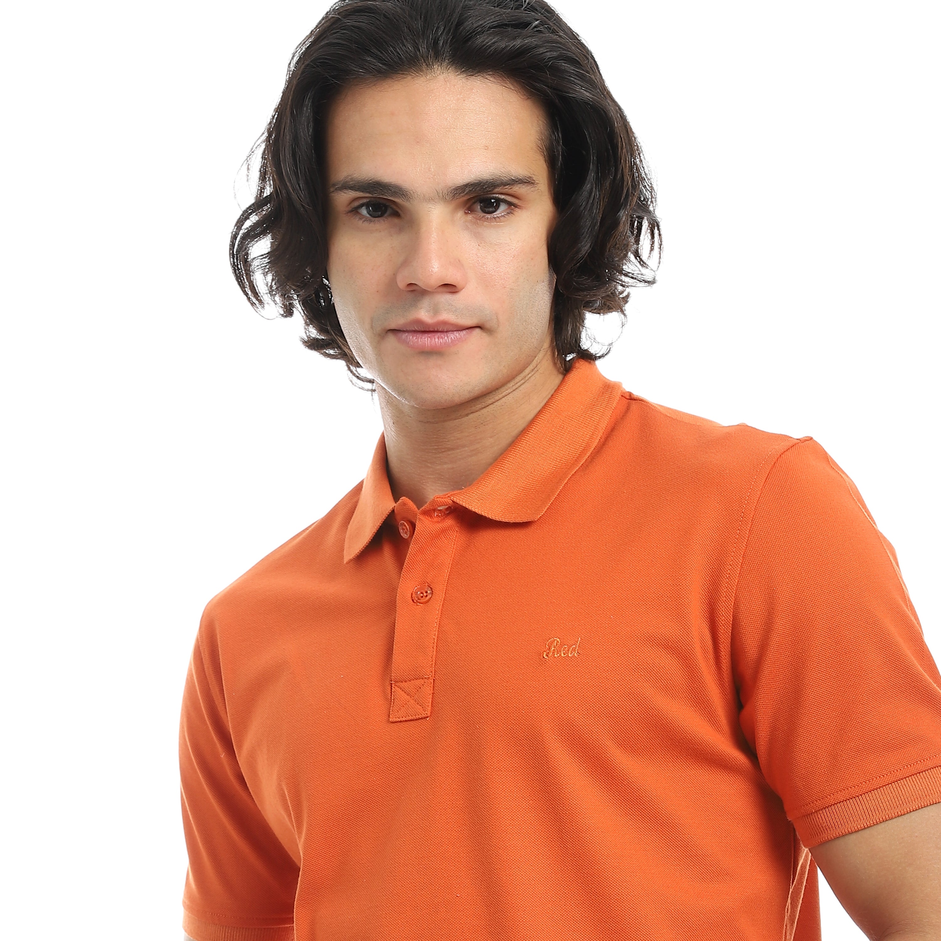 Men’s Polo T-Shirt with “Red” Embroidery