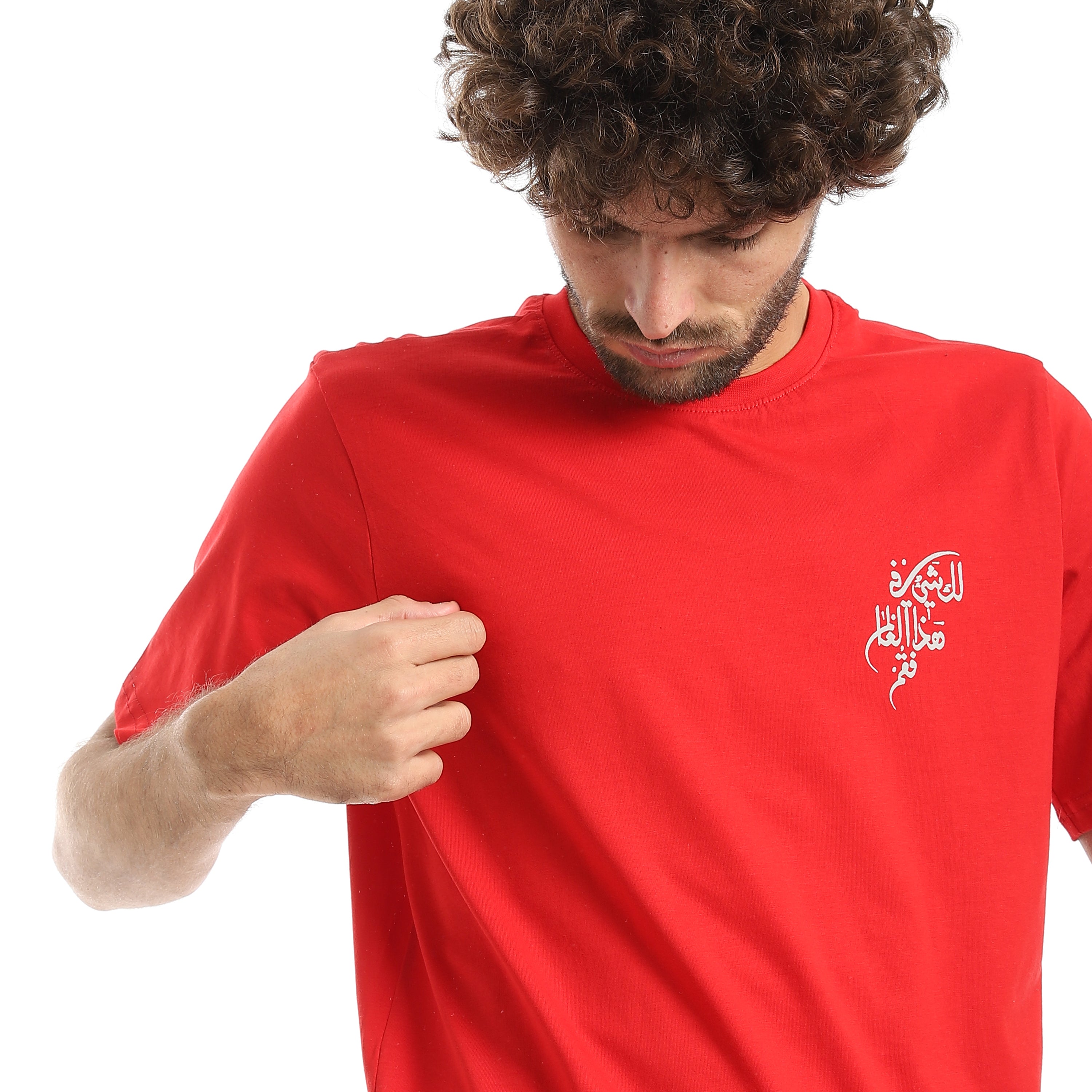 Printed T-Shirt Red Cotton