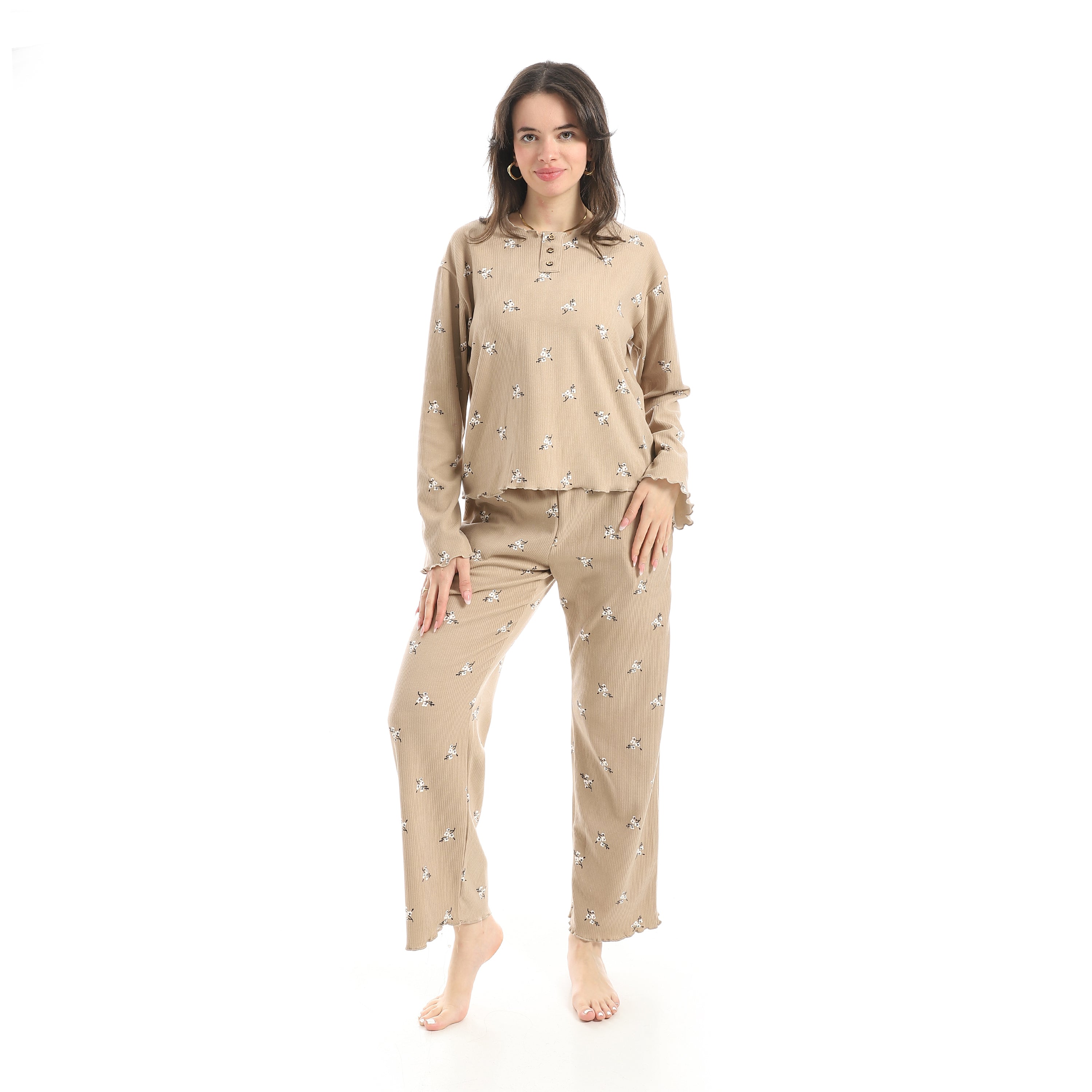 Women’s 2-Piece Pajama Set Red Cotton