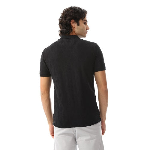 Men's classic Jacquard Polo T-Shirt - black