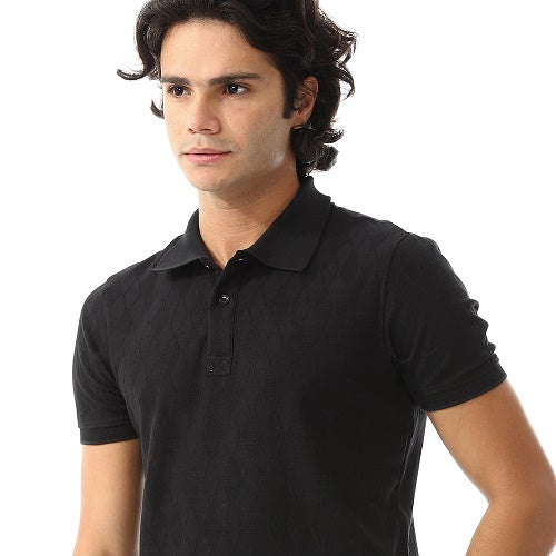 Men's classic Jacquard Polo T-Shirt - black