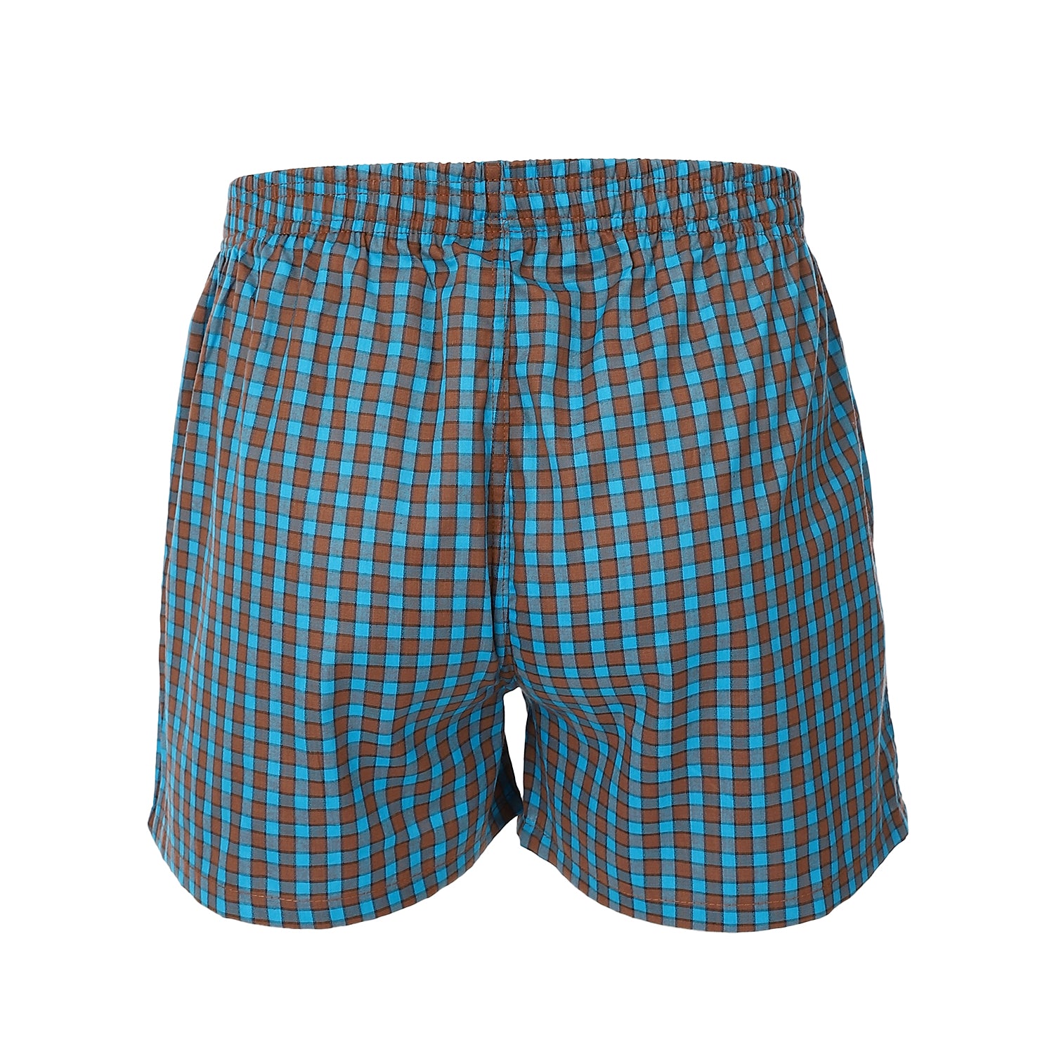 Men's Plaid Boxer, Stylish Brown Comfy Made Cotton