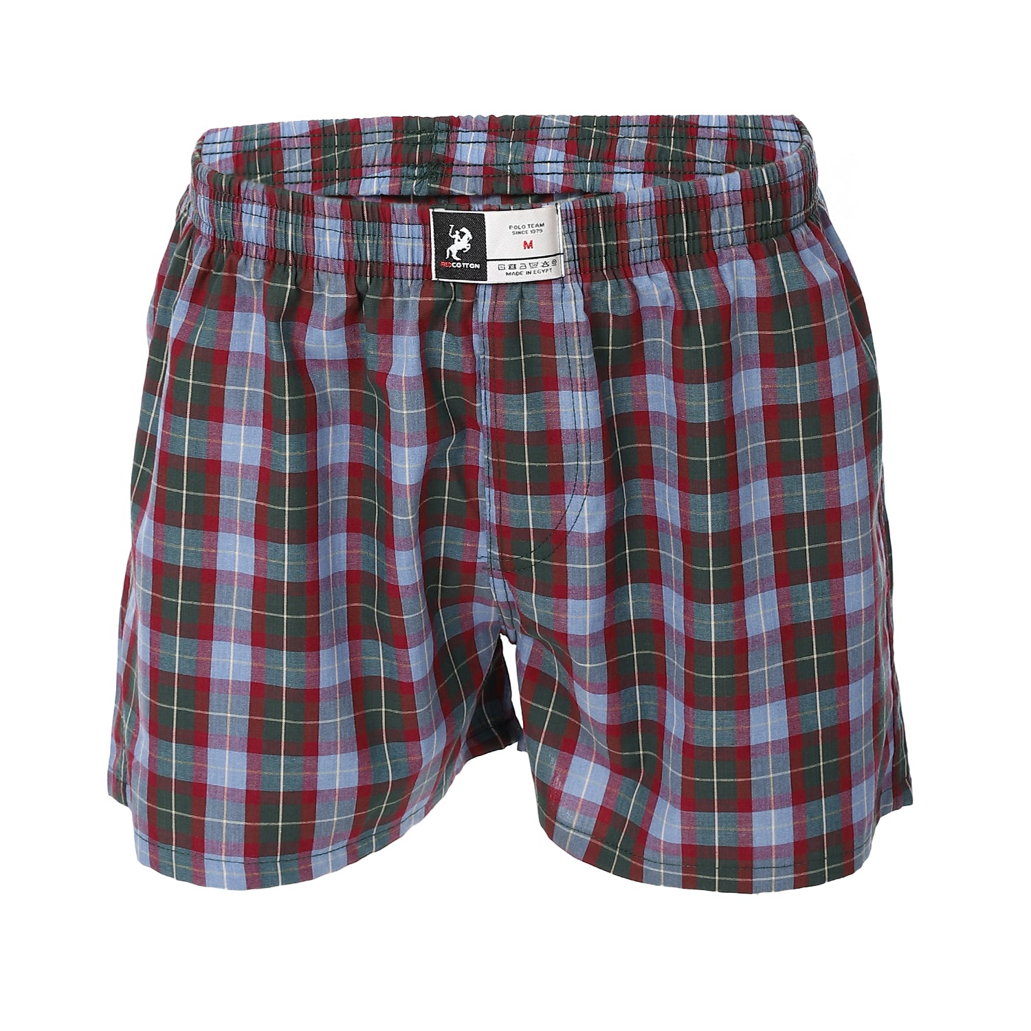 Men's Plaid Boxer, Stylish Comfy Made Cotton - Dark Green