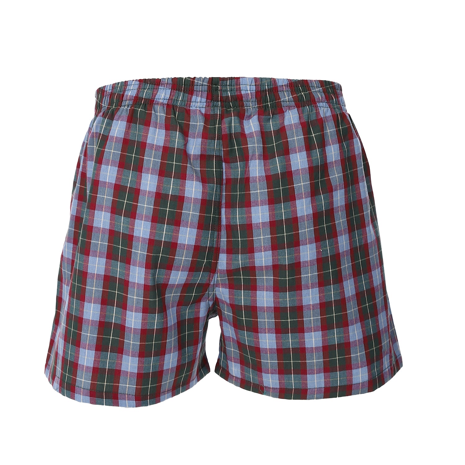 Men's Plaid Boxer, Stylish Comfy Made Cotton - Dark Green