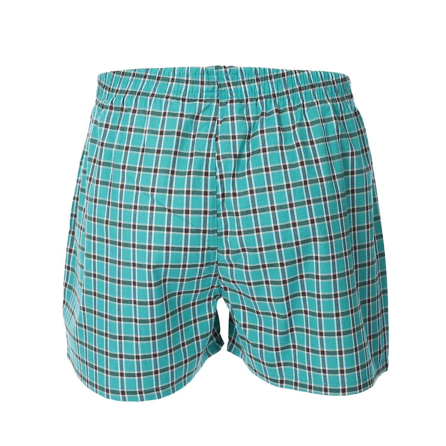 Men's Plaid Boxer, Stylish Turquoise Comfy Made Cotton