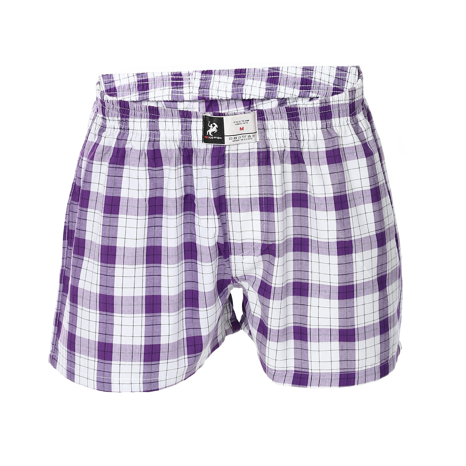 Men's Plaid Boxer, Stylish Lite Purple Comfy Made Cotton