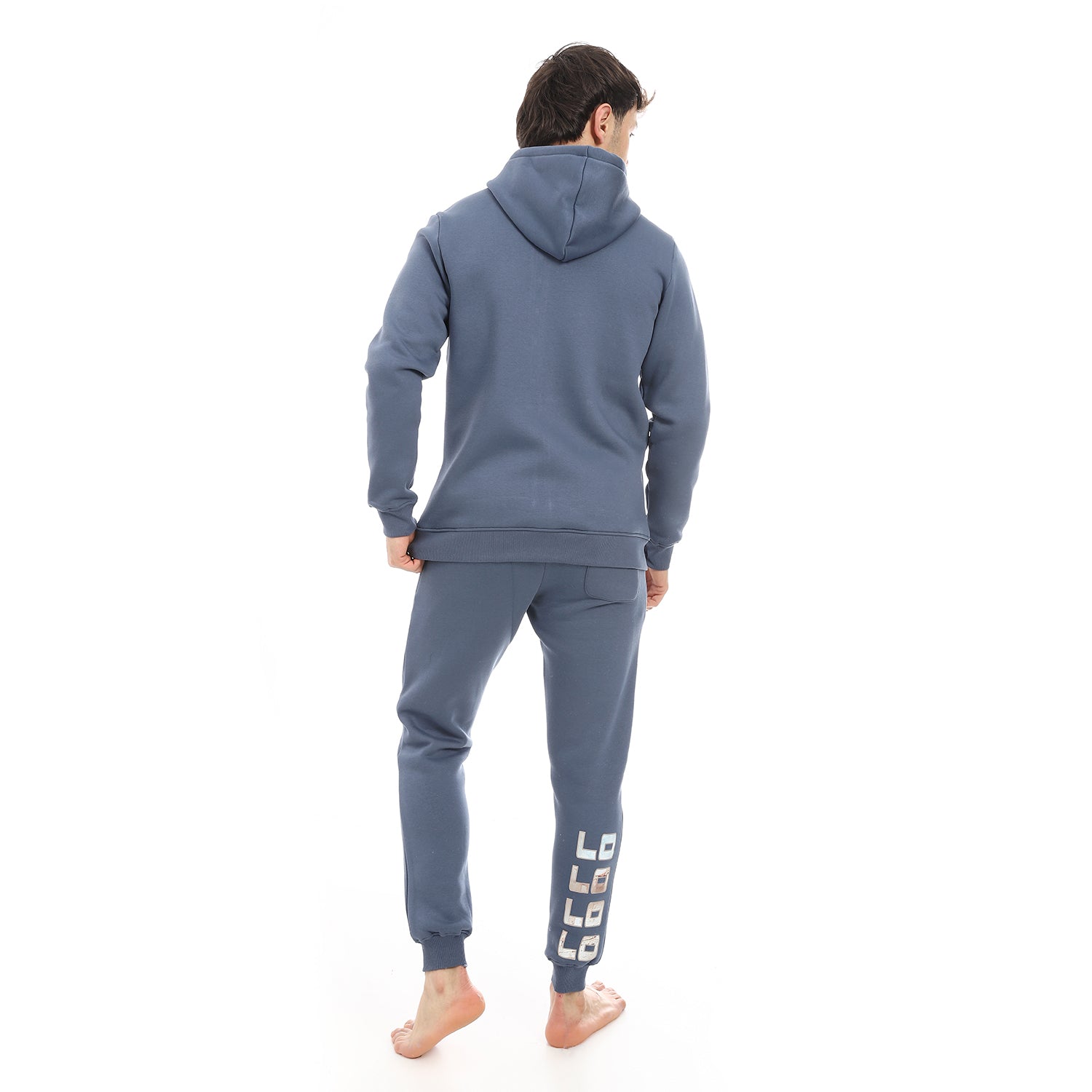 Men's Indigo Printed Winter Hoodie - Modern And Warm Loungewear