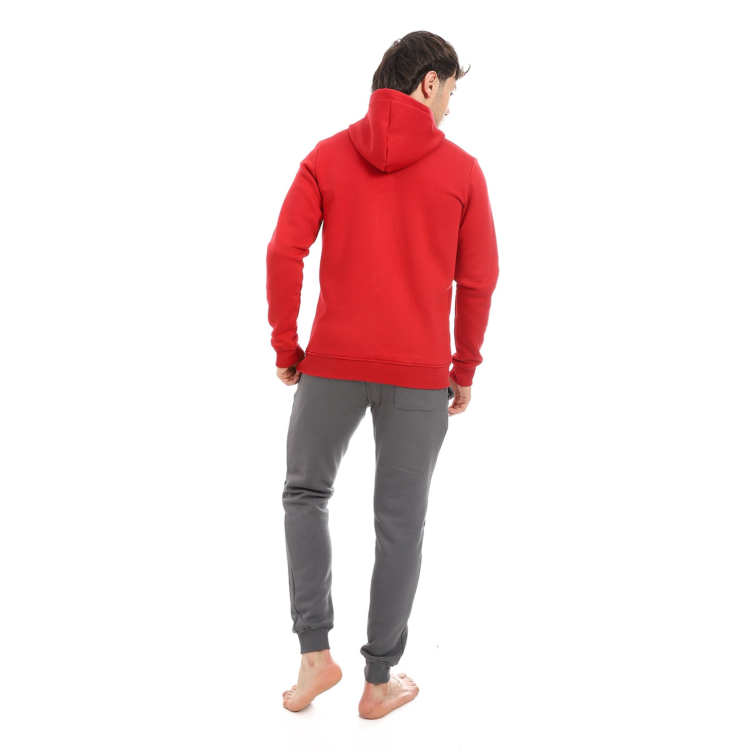 Men's Red Printed Winter Hoodie - Modern And Warm Loungewear