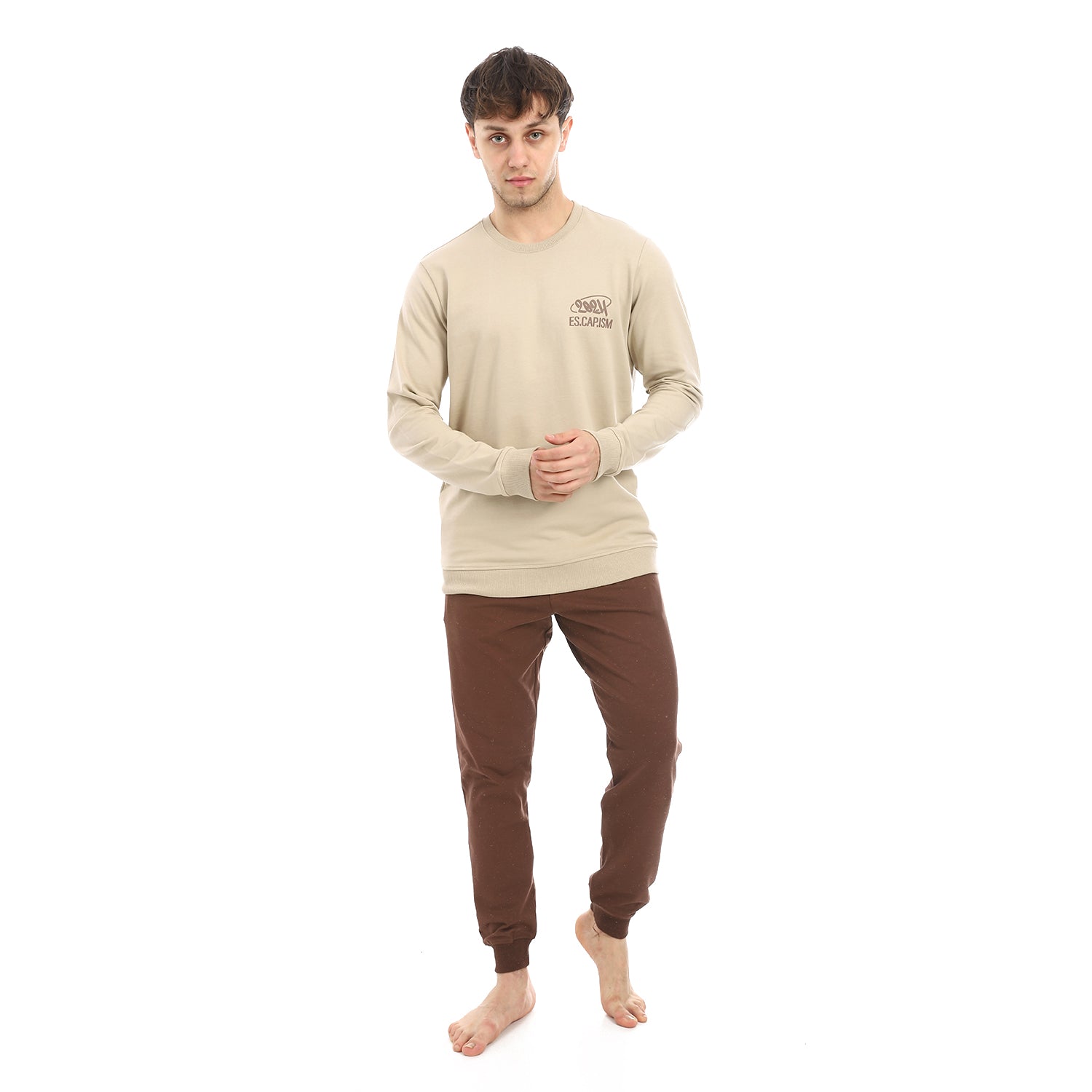 Men's Autumn Pajama Printed - Beige