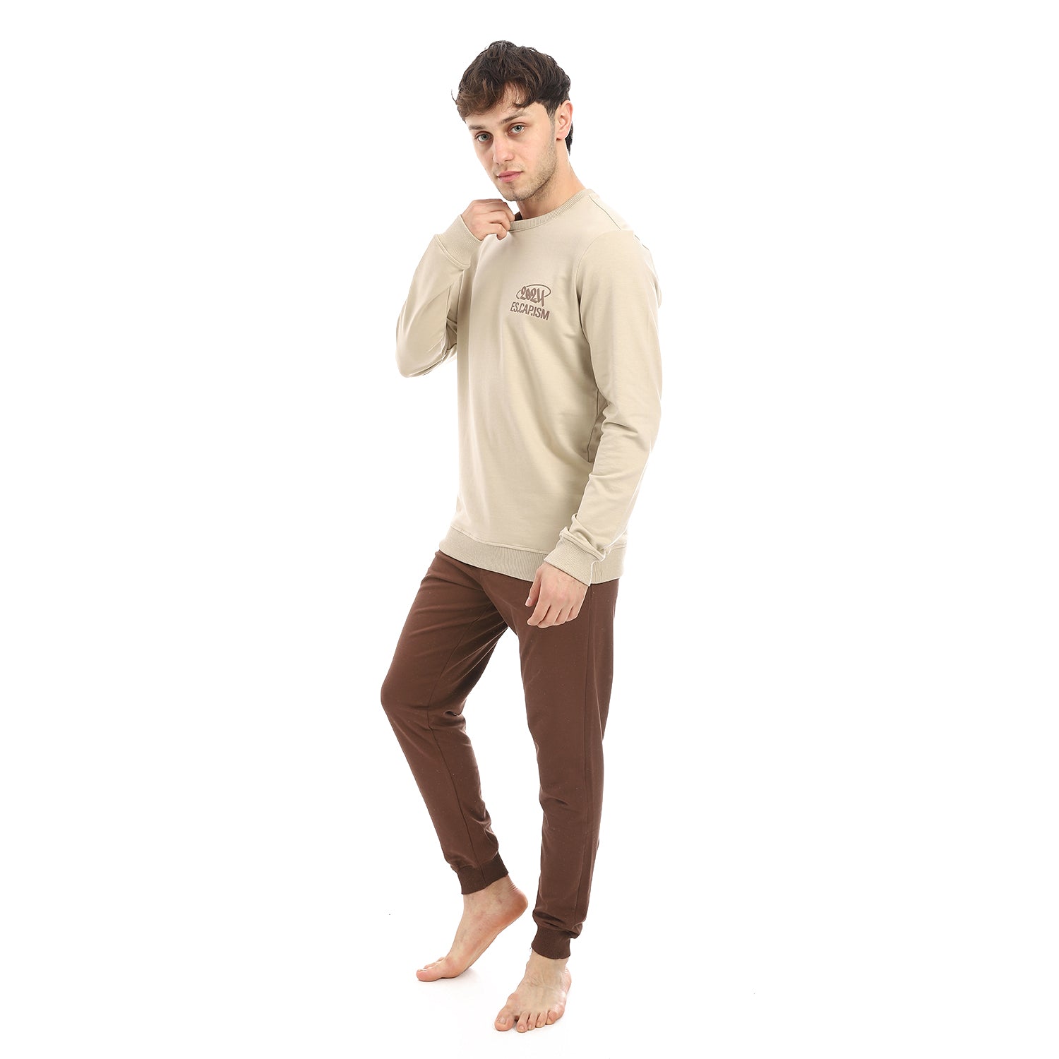 Men's Autumn Pajama Printed - Beige