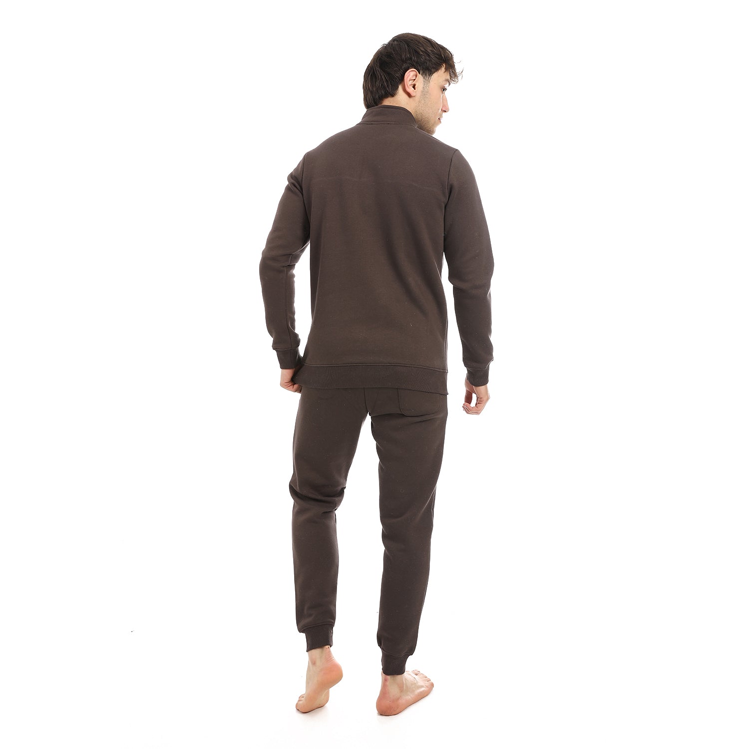 Men's Winter High Neck Pajama - Brown