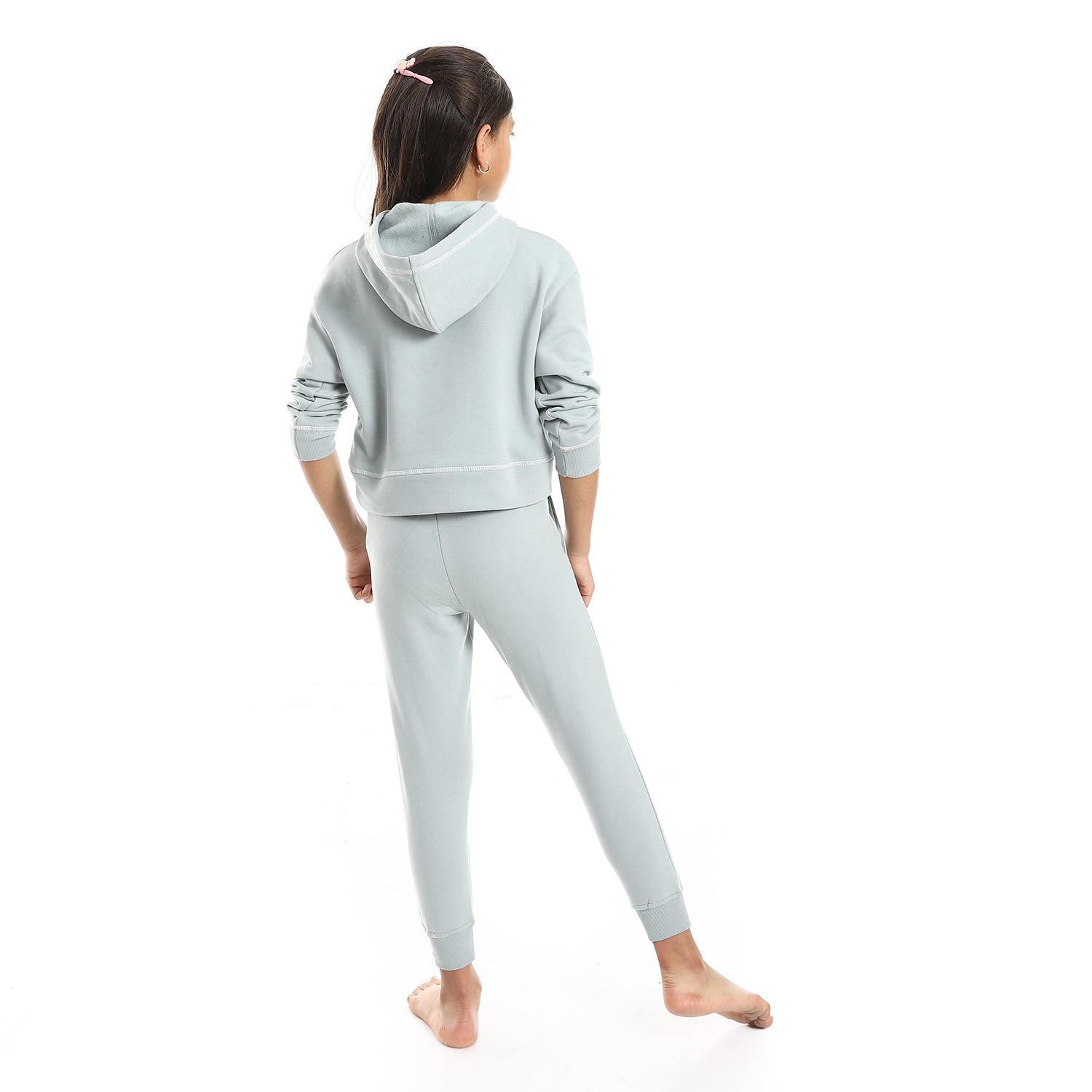 Girls winter hoodie pajamas - mint