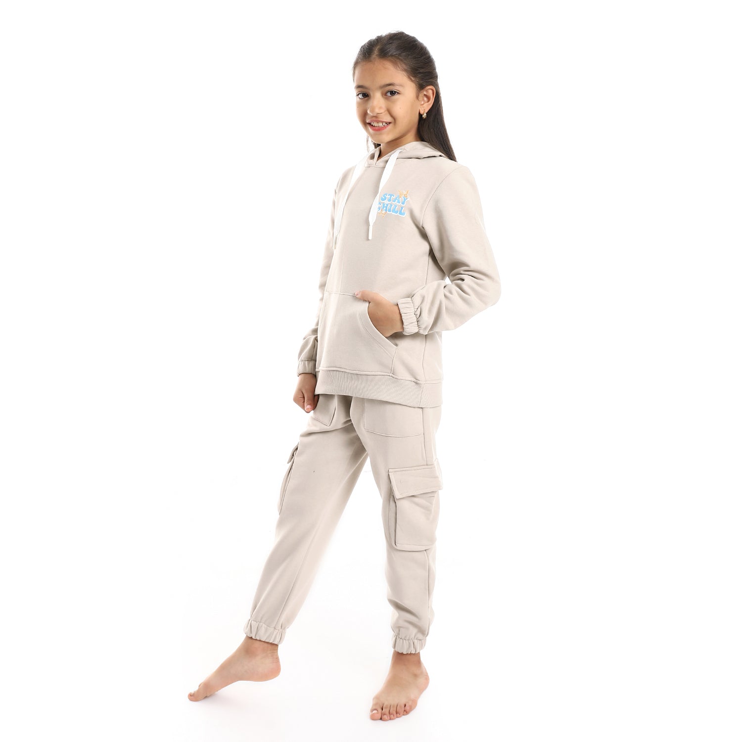 Copy of Girls winter hoodie pajamas - Beige