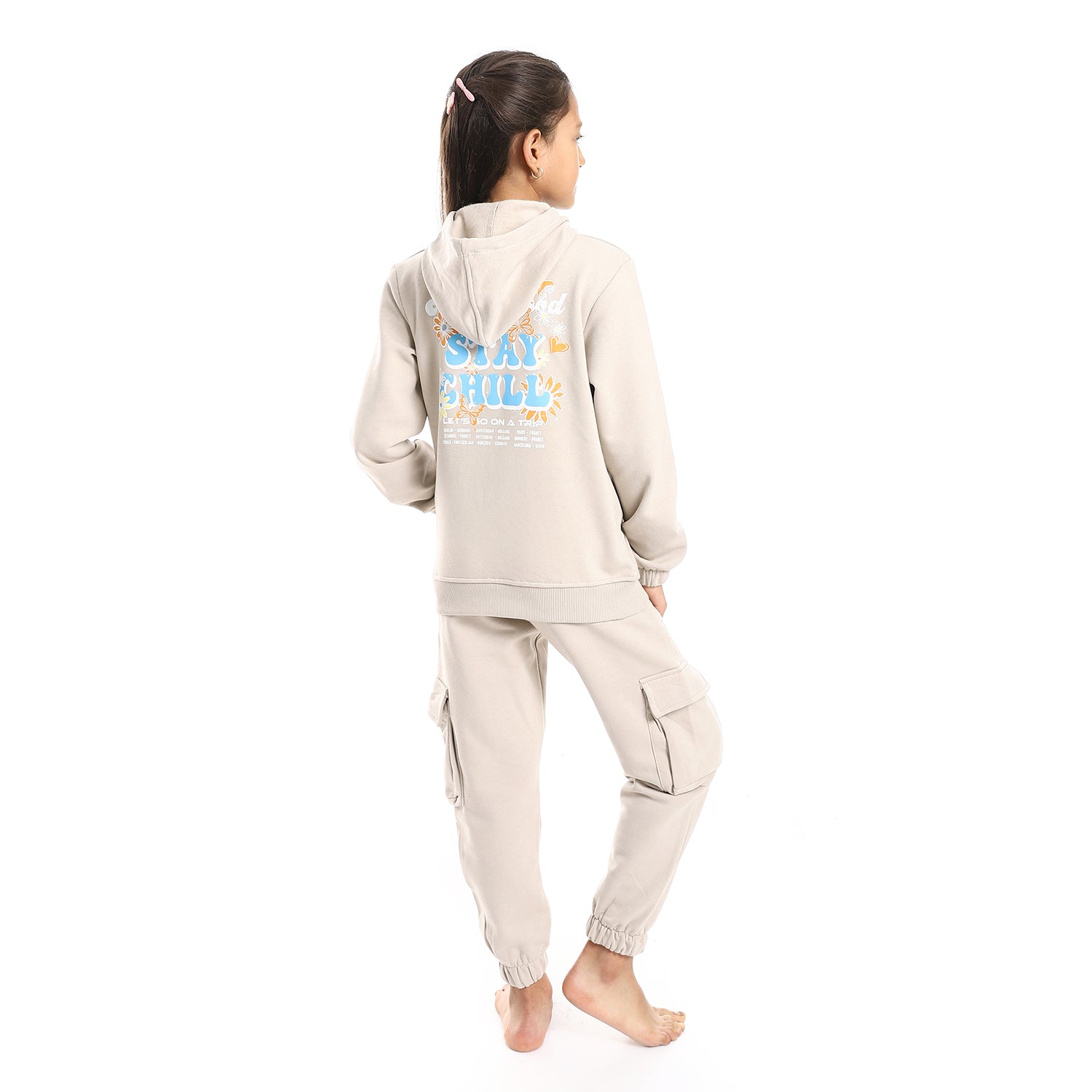 Copy of Girls winter hoodie pajamas - Beige