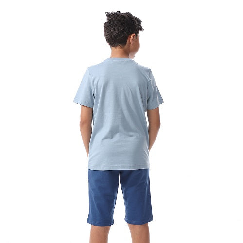 Red Cotton Summer Pajamas for Boys Shorts and Half sleeves-Indigo