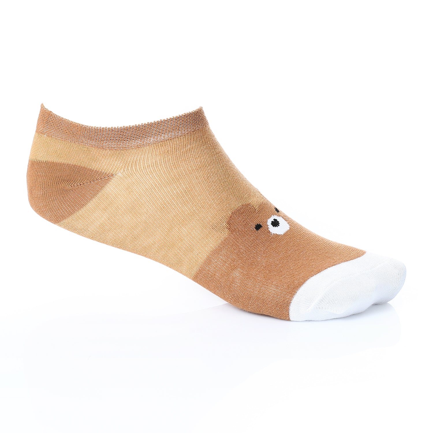 Women's No Show Socks With Drawings - Brown