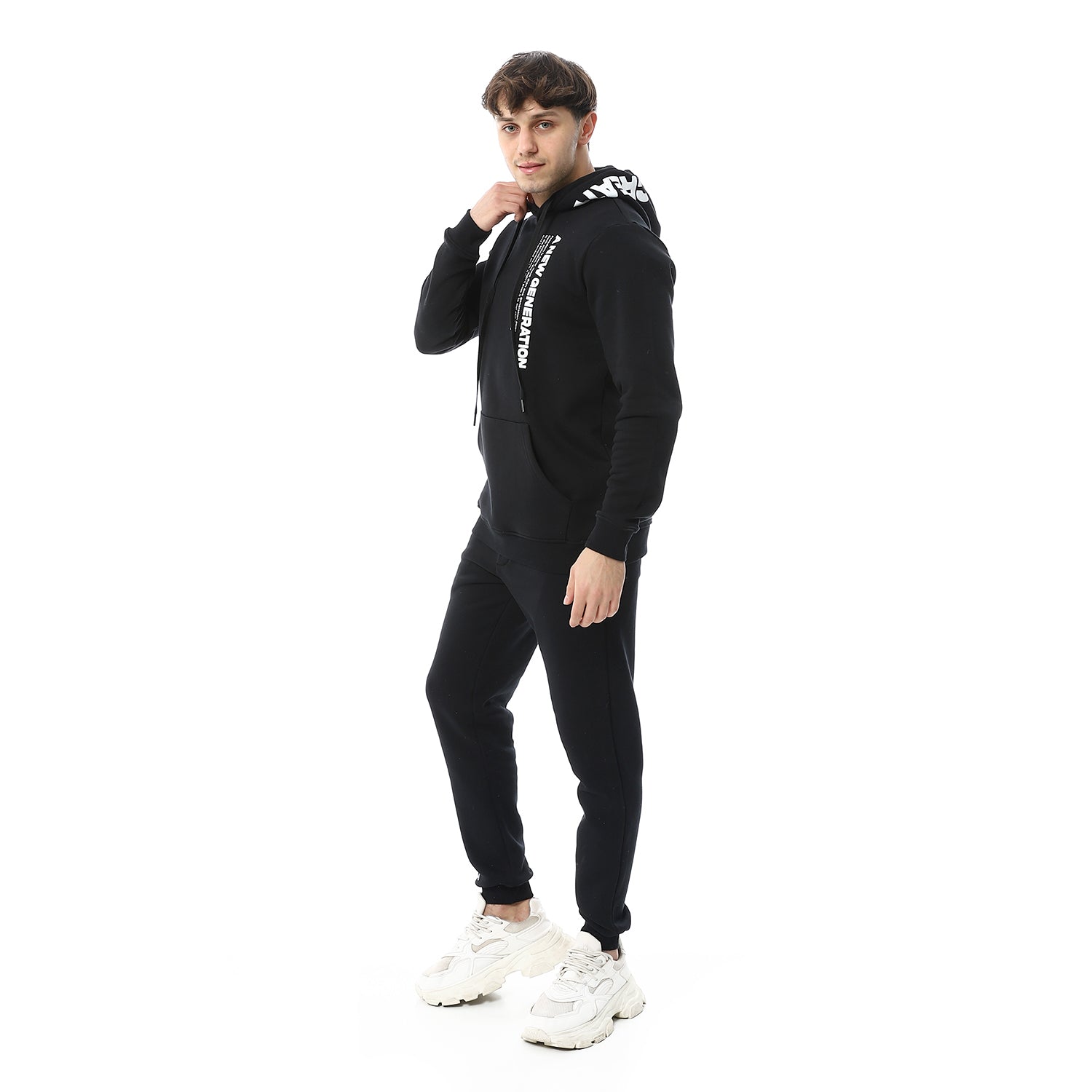 Men's Winter Hoodie Pajamas -Black