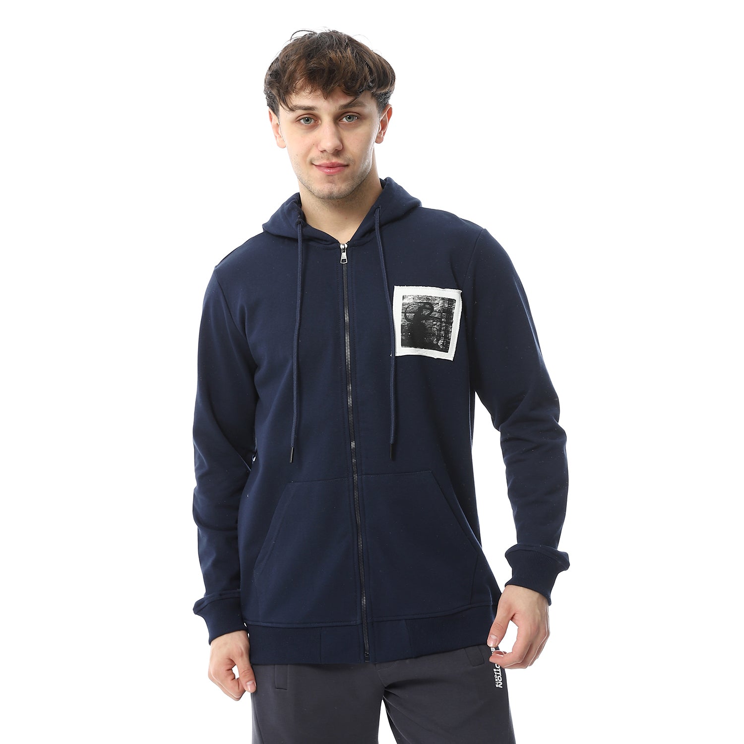 Red Cotton Sweatshirt With Printed - Navy