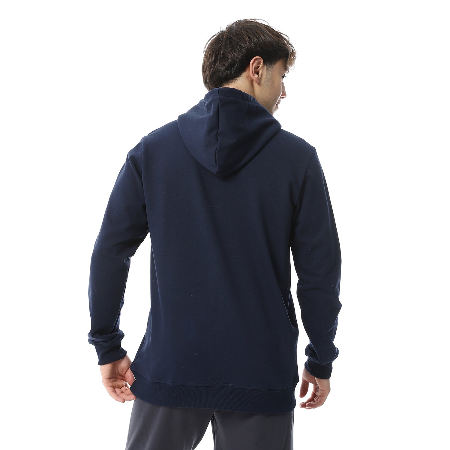 Red Cotton Sweatshirt With Printed - Navy