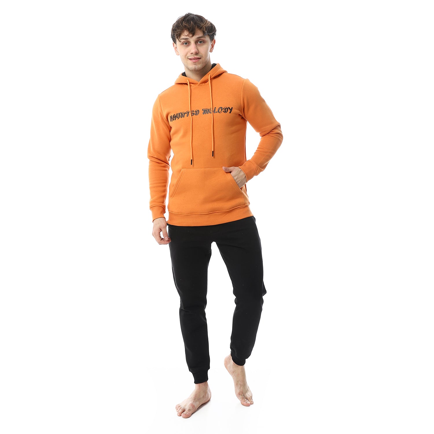 Men's Winter Hoodie Pajamas -Orange