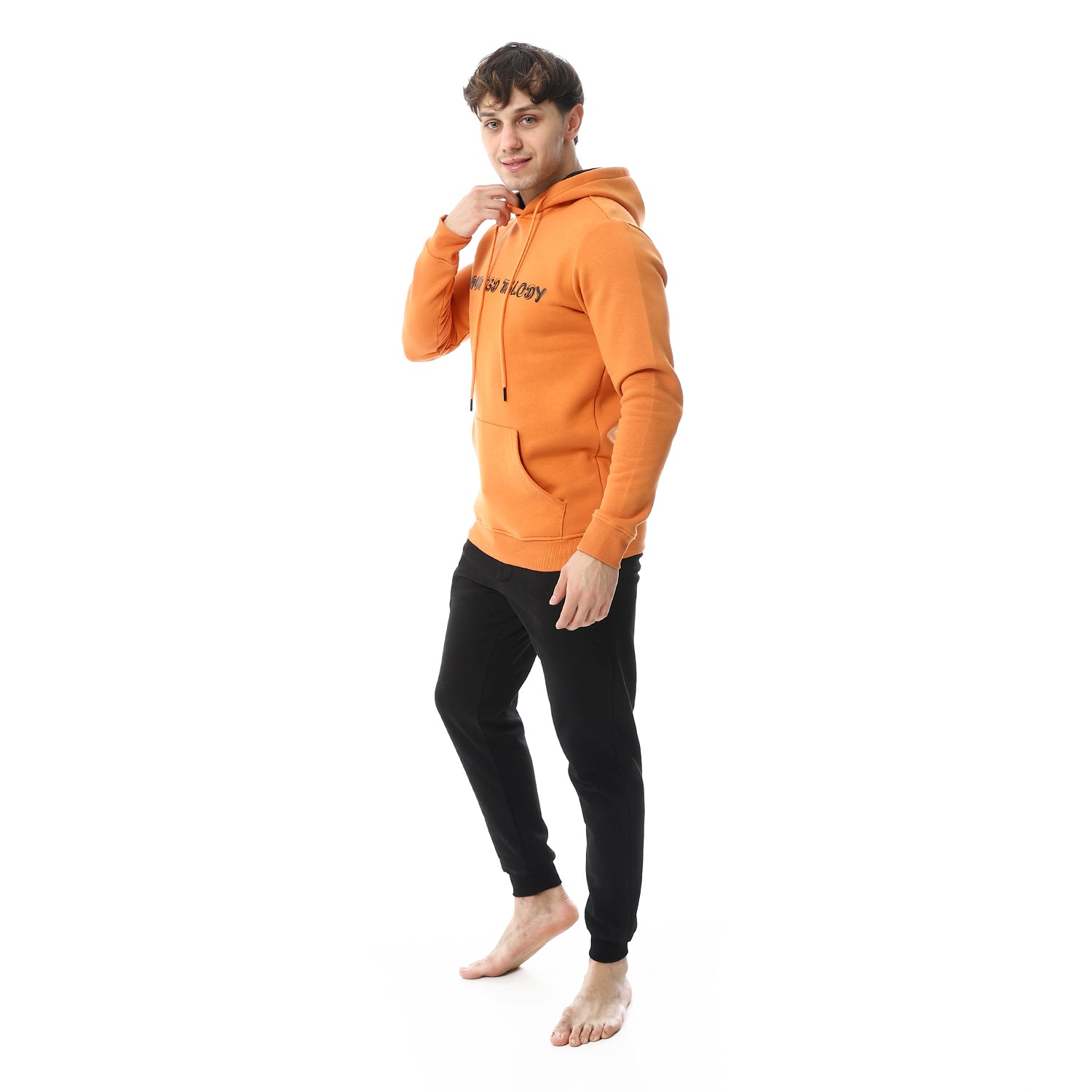 Men's Winter Hoodie Pajamas -Orange