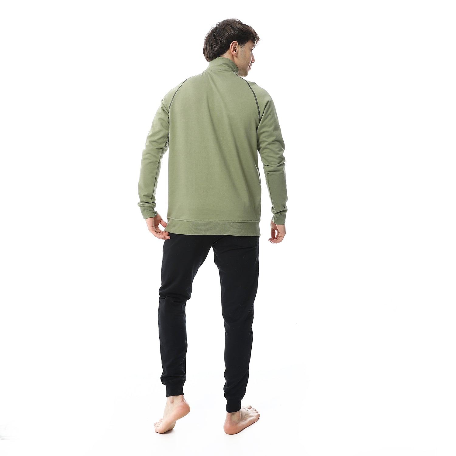 Men's Winter High Neck Pajama - Dark Green