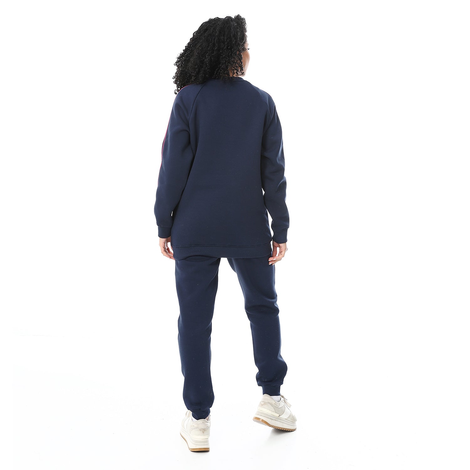 Women's Crew Neck Winter Pajama Set - Navy