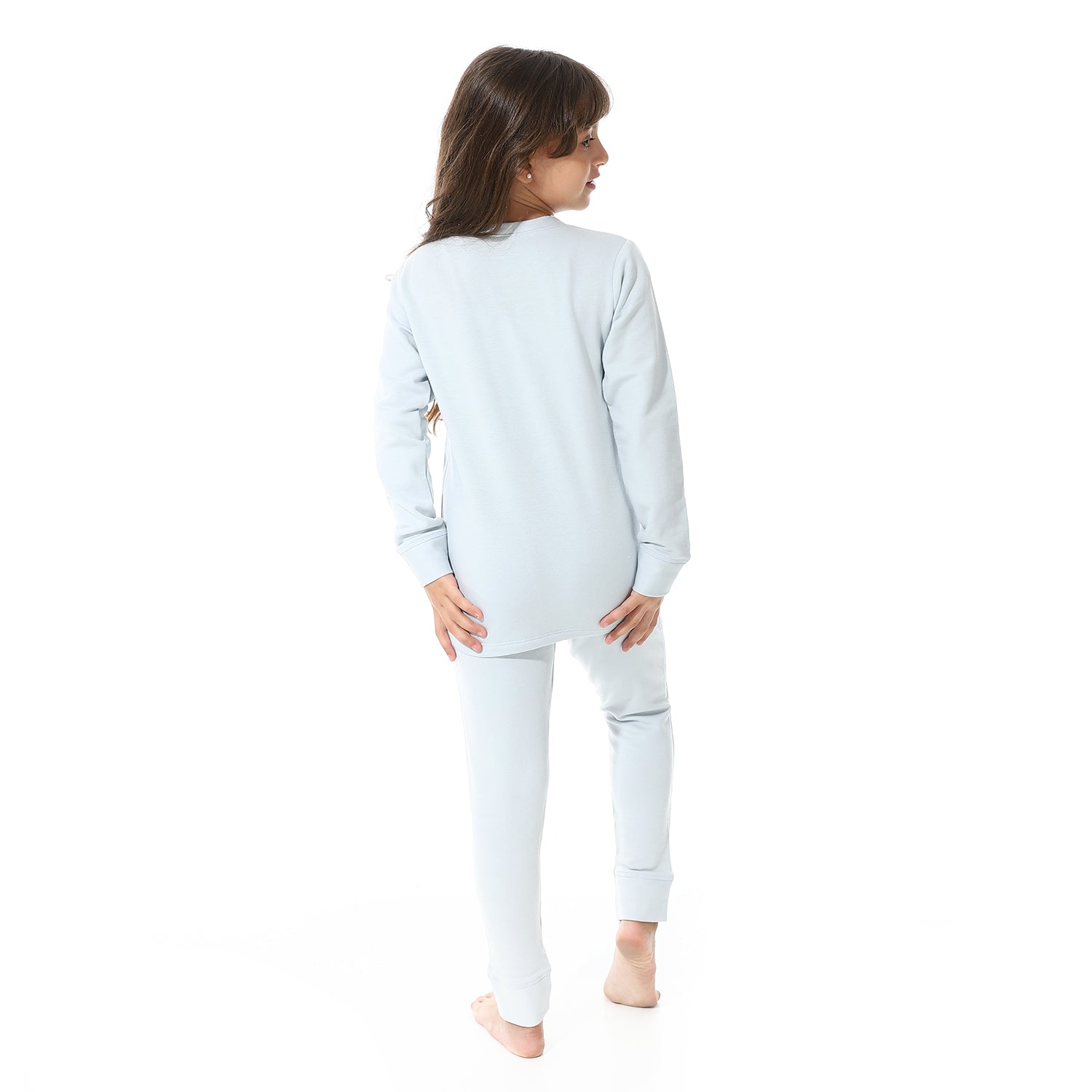 Girls Thermal Set With Printed - Blue