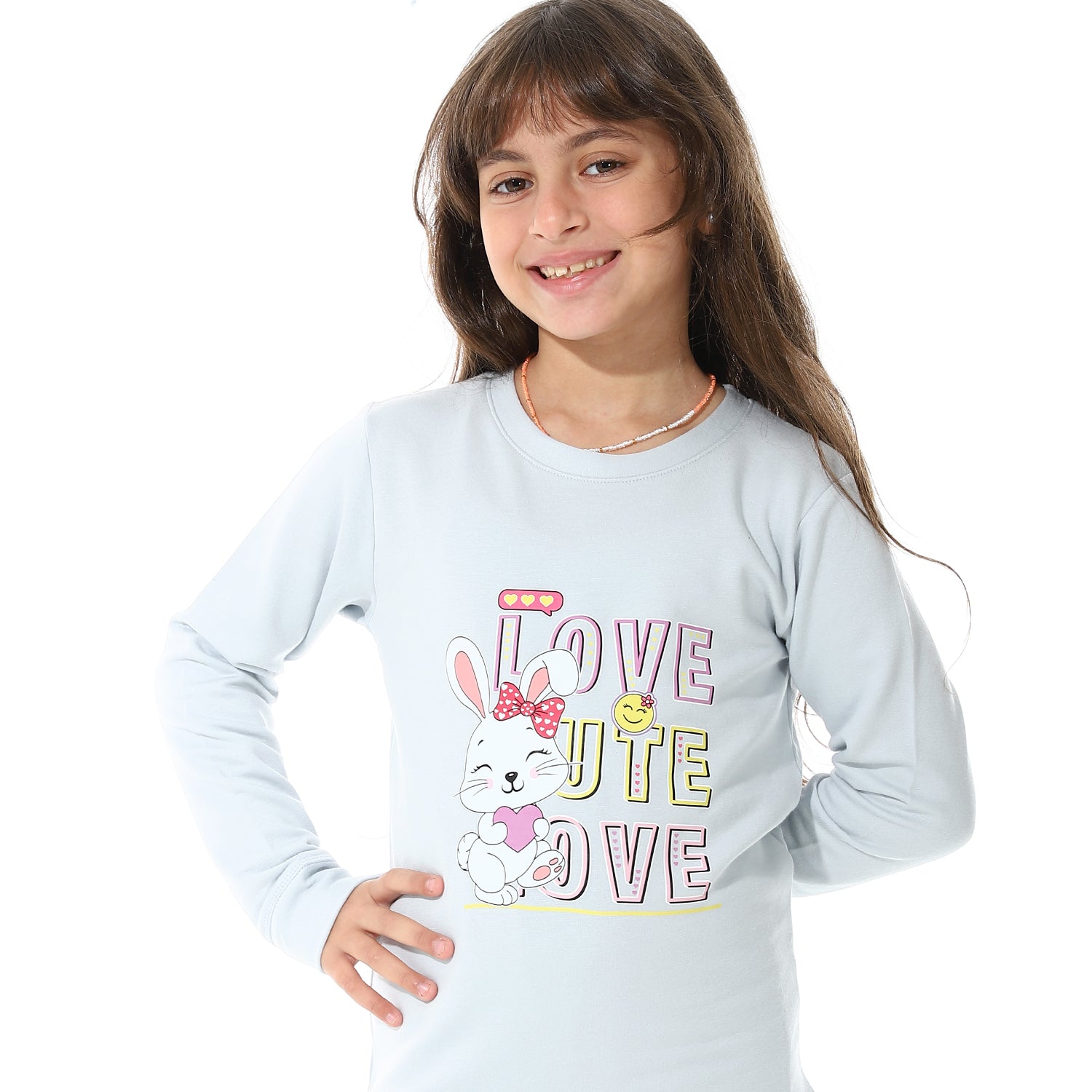 Girls Thermal Set With Printed - Blue