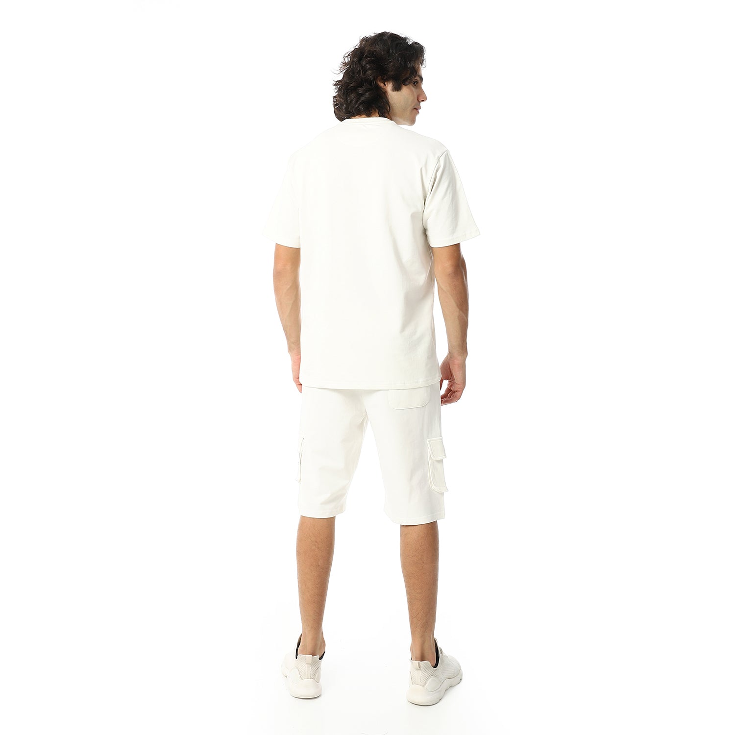 Men's pajama set with printed - Off White