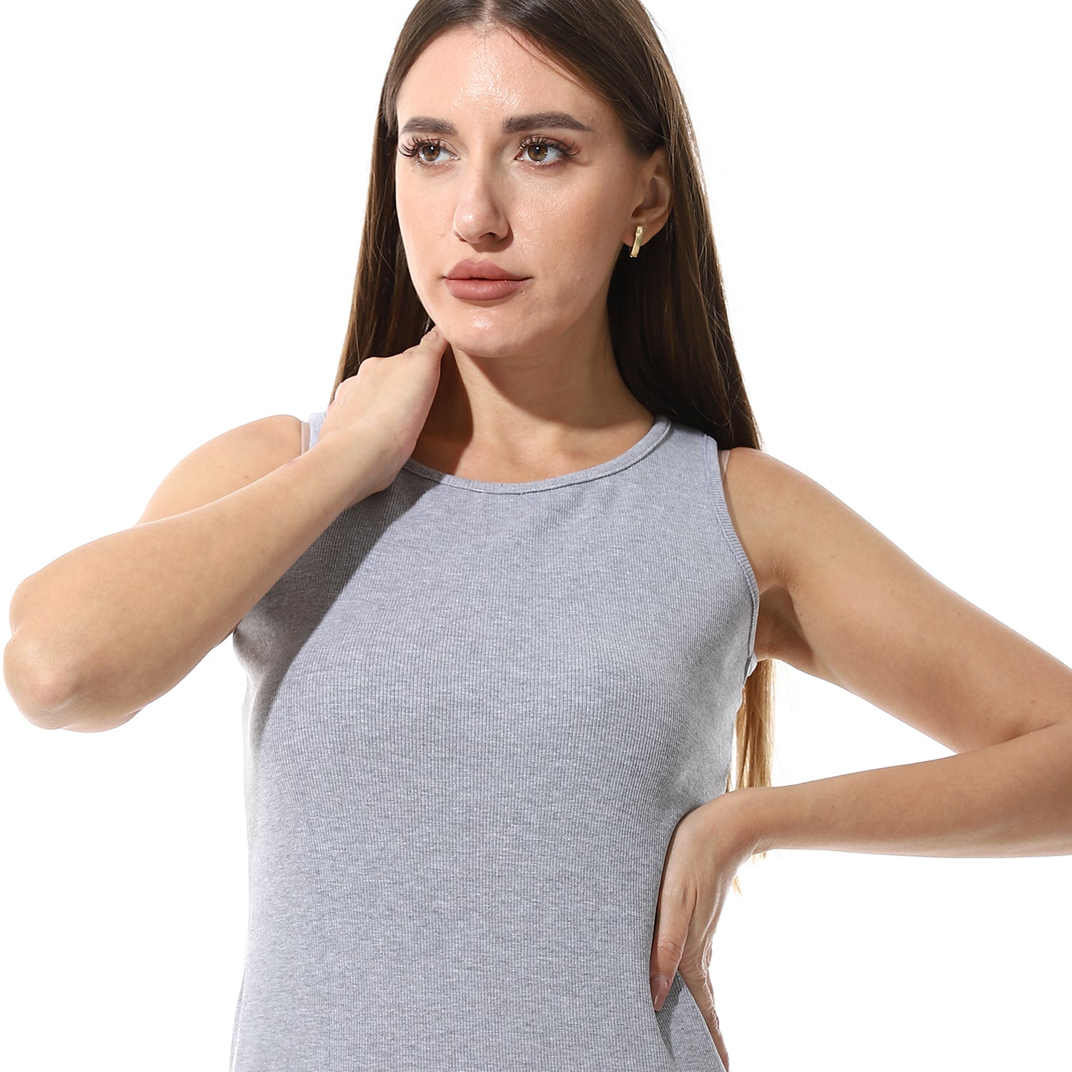 Nightgown For Women, Ribbed Comfy and Trendy - Gray