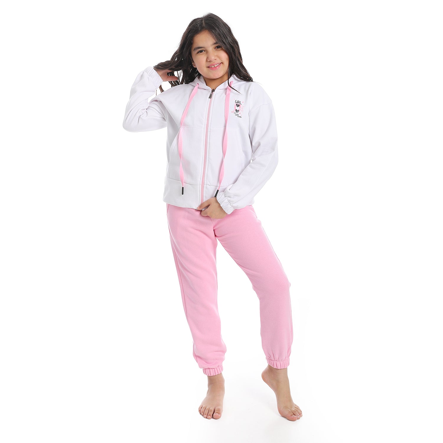 Girls' Winter Hoodie Pajamas - Rose