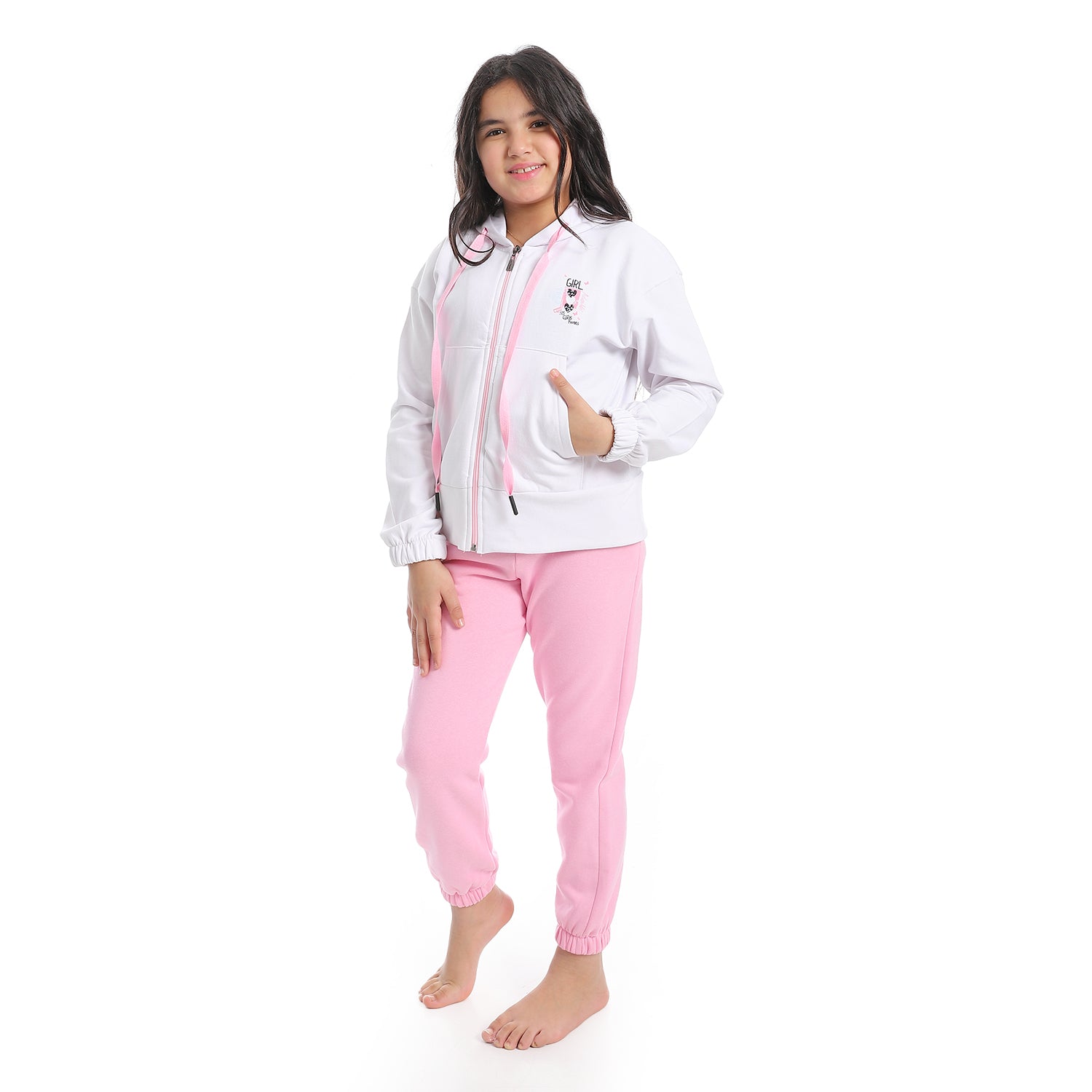 Girls' Winter Hoodie Pajamas - Rose