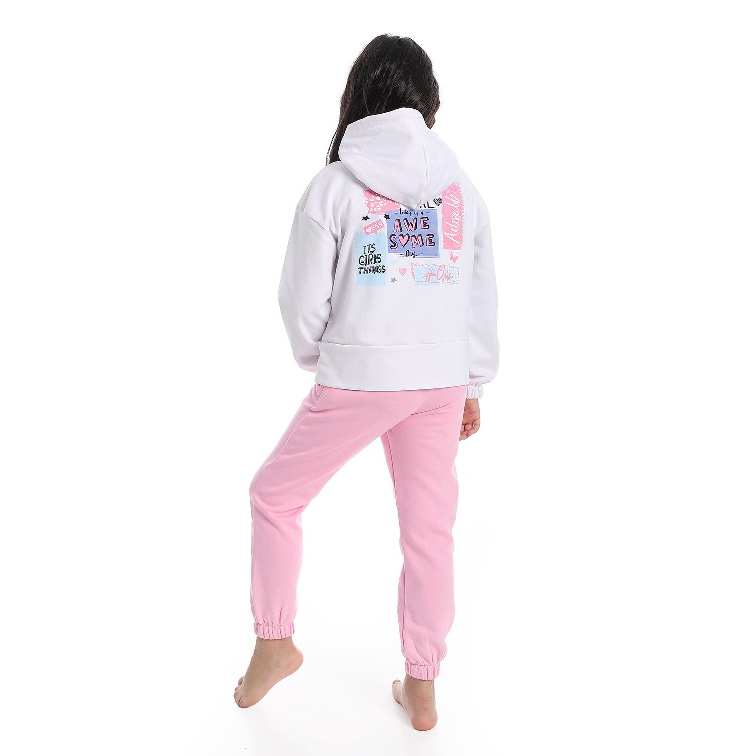 Girls' Winter Hoodie Pajamas - Rose