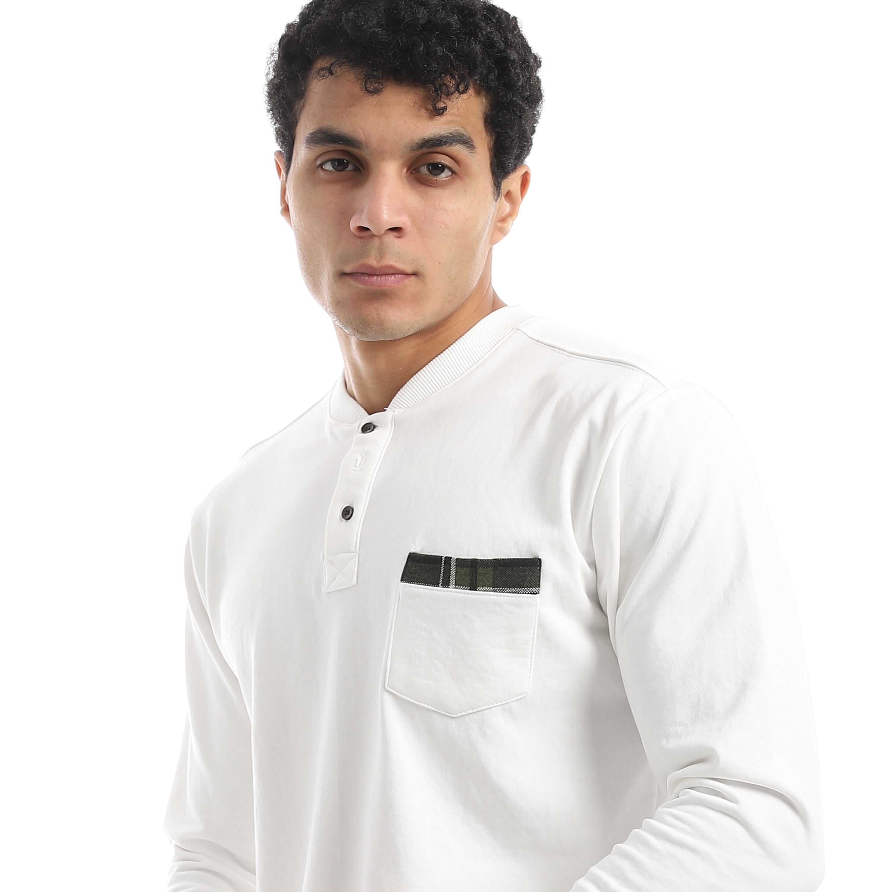 Classic Men’s Pajama Set – Long Sleeve Top & Check Pants