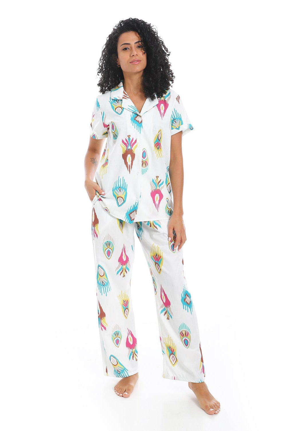 Classic Summer Women's Pajama Set - White