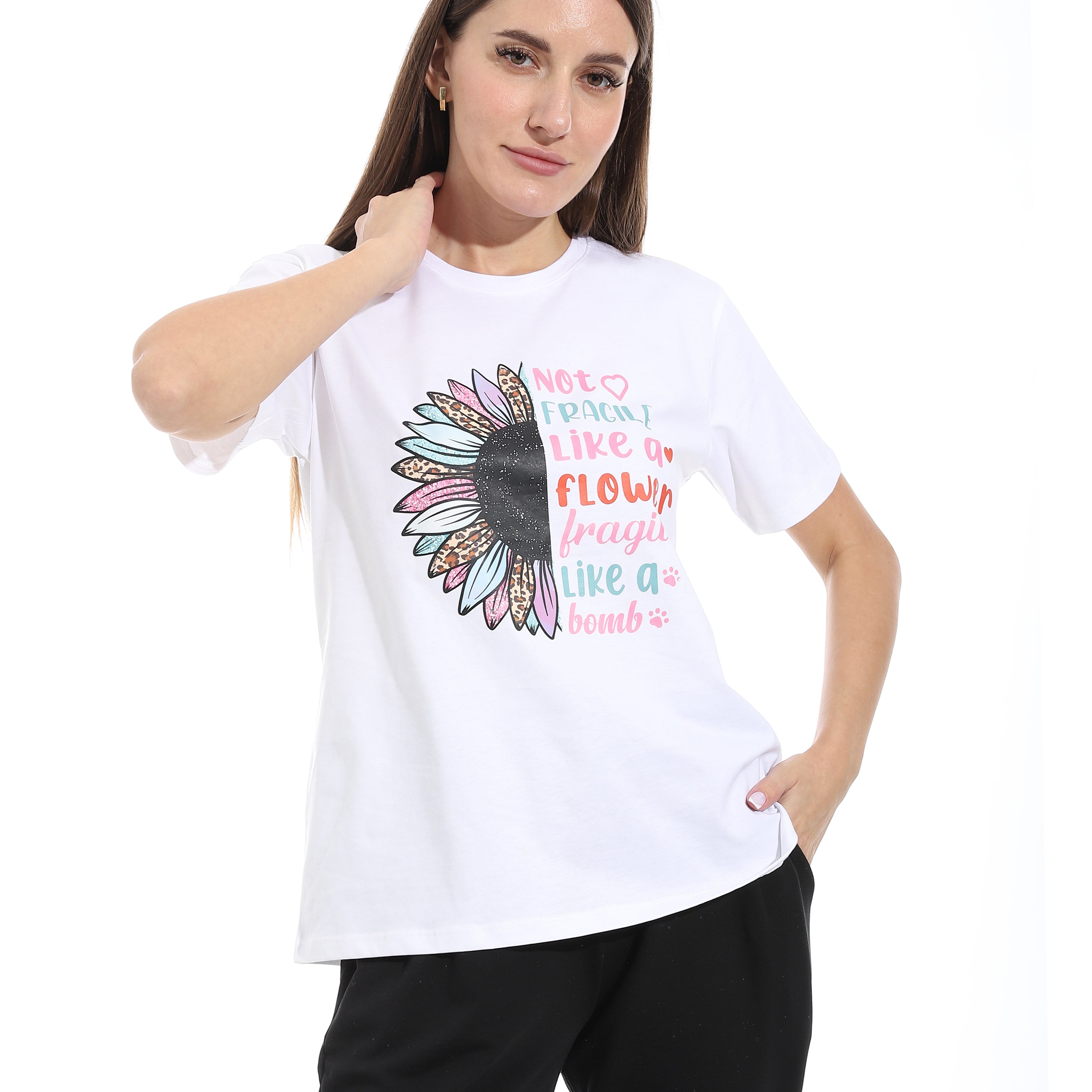 Soft Cotton Women's Activewear Set - Off White