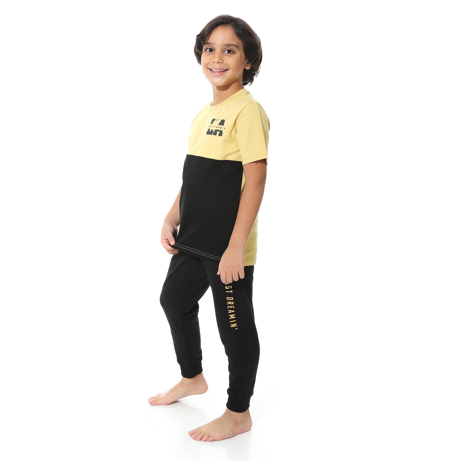 Boys' Cool Pajama Set - printed Tee-Black