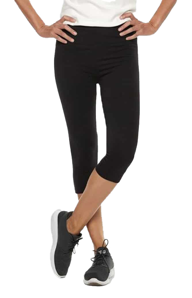 Women's Capri Leggings for Comfort and Style -Black