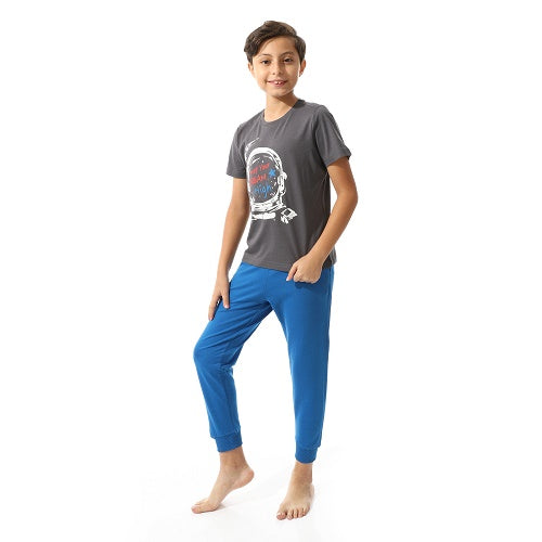 Boys' Pajama Set - Comfortable & Stylish Nightwear - Grey