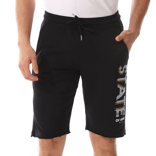 Stylish Red Cotton Printed Men's Shorts - Comfortable and Trendy_  Black