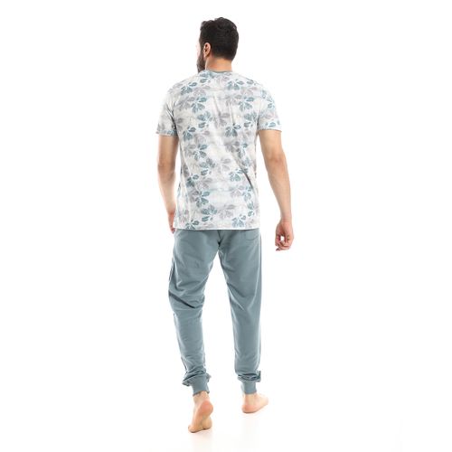 Men's Summer Pajama Set, Pants & T-Shirt