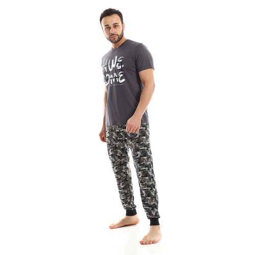 Men's Summer Pajama Set, Pants & T-Shirt