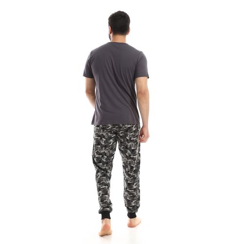 Men's Summer Pajama Set, Pants & T-Shirt