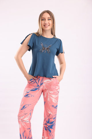 Women's pajamas, half sleeves and pants, from Redcotton