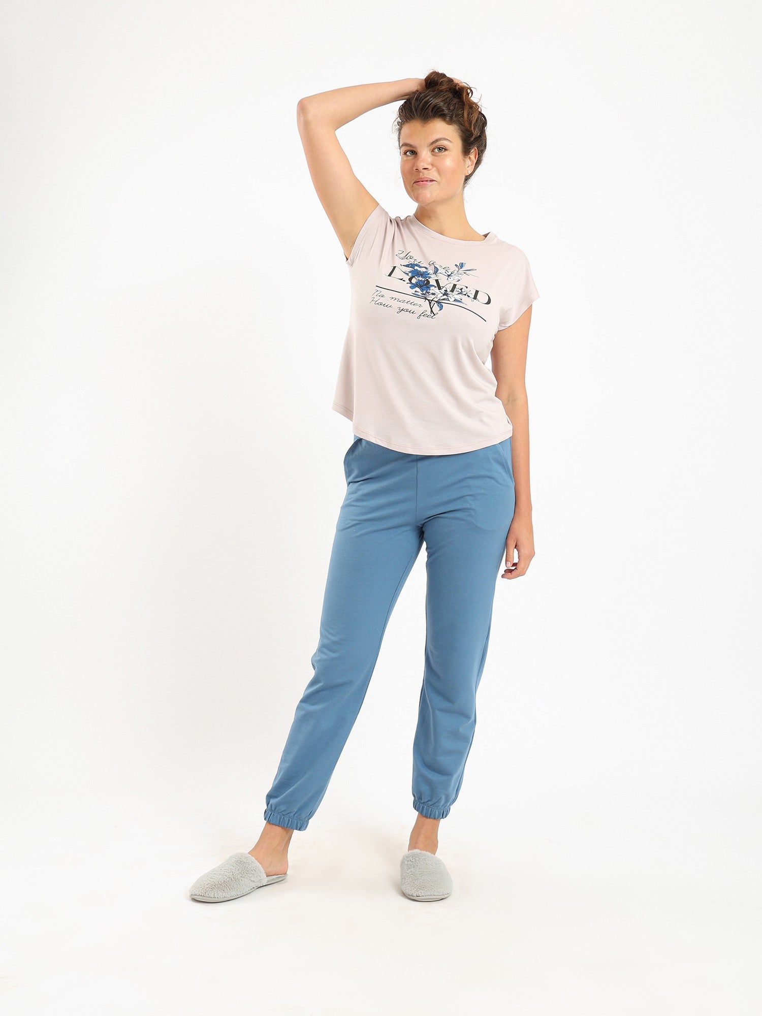 Women's summer pajama from redcotton-pant & t-shirt