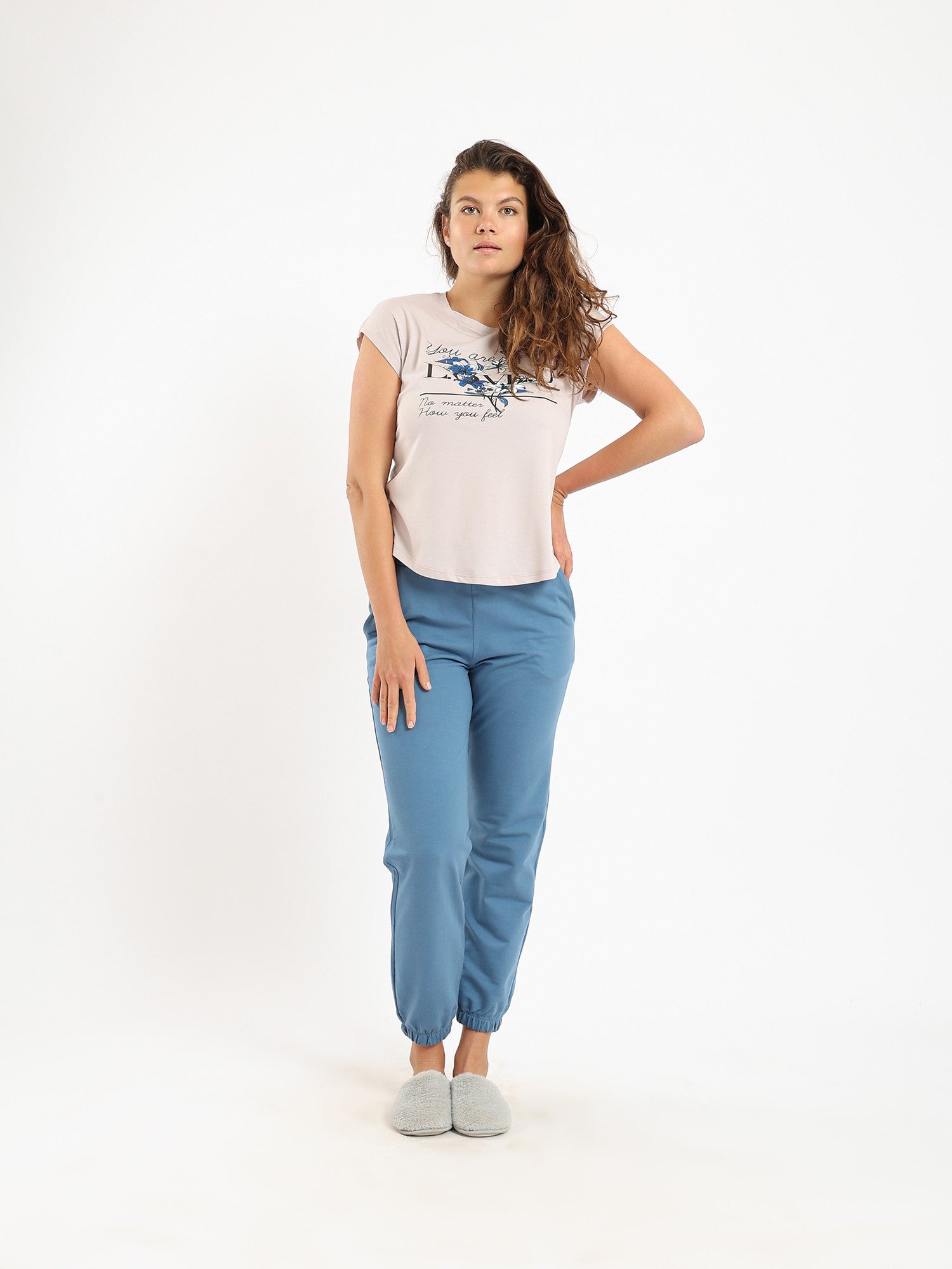 Women's summer pajama from redcotton-pant & t-shirt