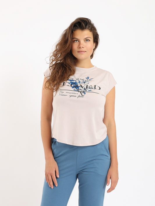 Women's summer pajama from redcotton-pant & t-shirt