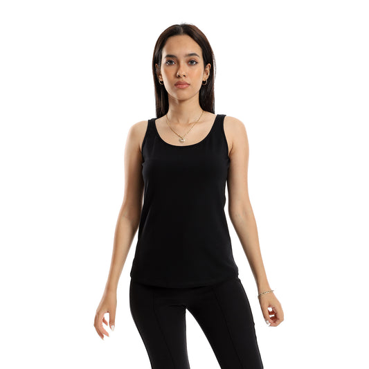 Women Tank top Wide Strap- Black