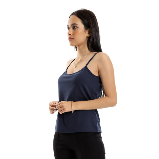 Women Tank top Spaghetti Strap-Navy Blue